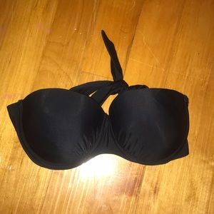 Black strapless bikini top